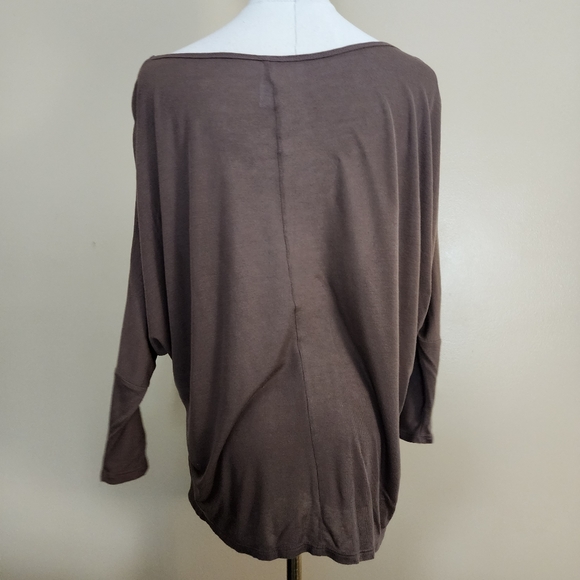 Brown Off-The-Shoulder Relaxed Tee, Women's S - Picture 9 of 12